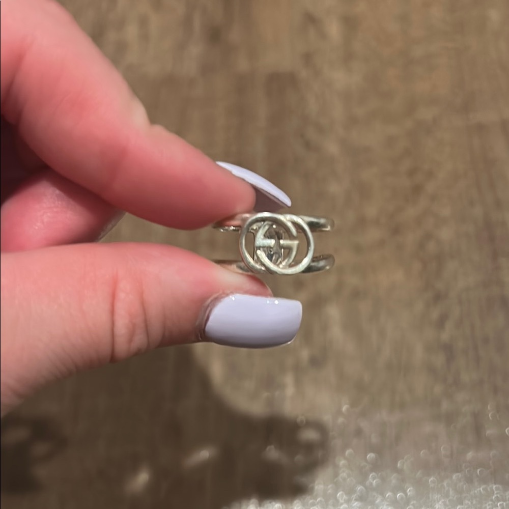 Gucci Silver Double G Logo Ring